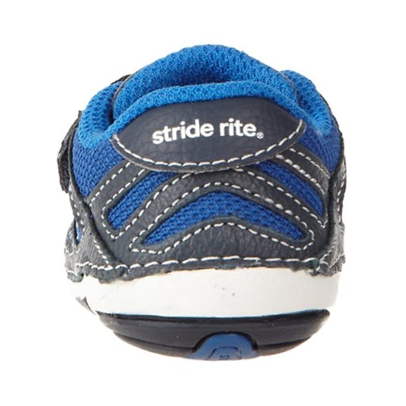 NEW Stride Rite Baby SRT Chip Royal Deep Blue Soft Motion Leather Mesh Sneakers - Picture 5 of 6
